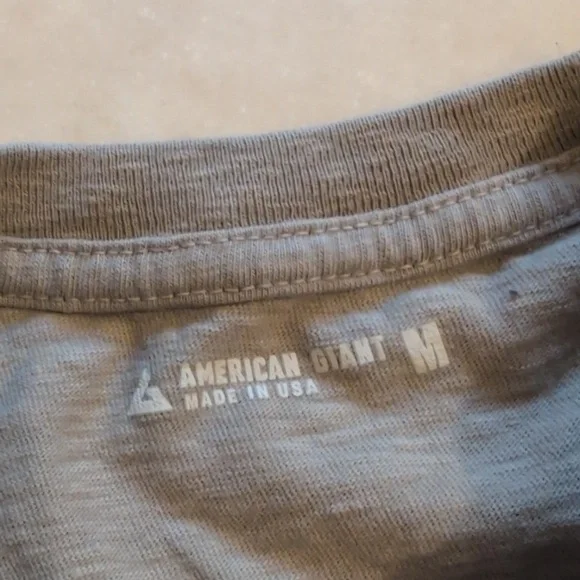 NEW American Giant Premium Slub Crew Tee Long Sleeve Thunderstorm Grey Shirt M